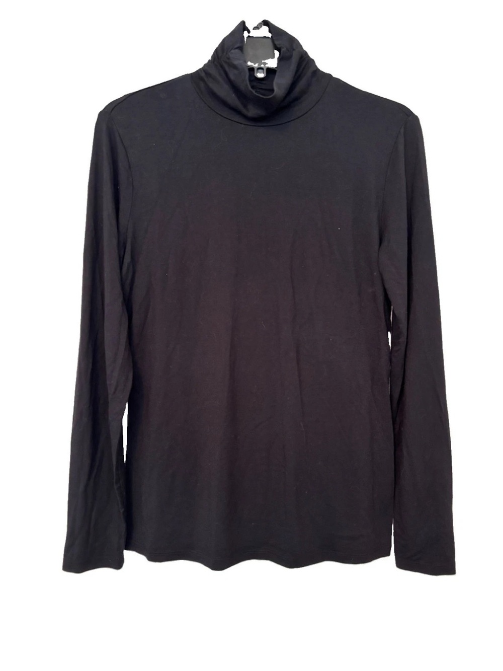 Style & Co Classic Black Ruched Turtleneck Long Sleeve Knit Top